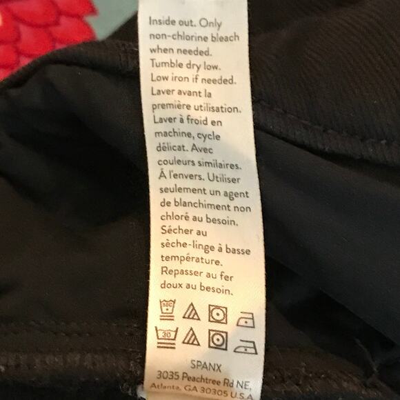 Spanx Jeans Large Ankle Leggings Pant Black Pull On Core Shaping Stretch L - Picture 7 of 7